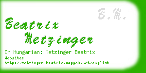 beatrix metzinger business card